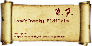 Mosánszky Flóris névjegykártya